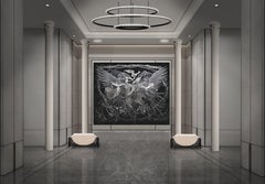 "Vol vers l'éternité" Tapisserie brodée à la main en fils d'argent Réédition