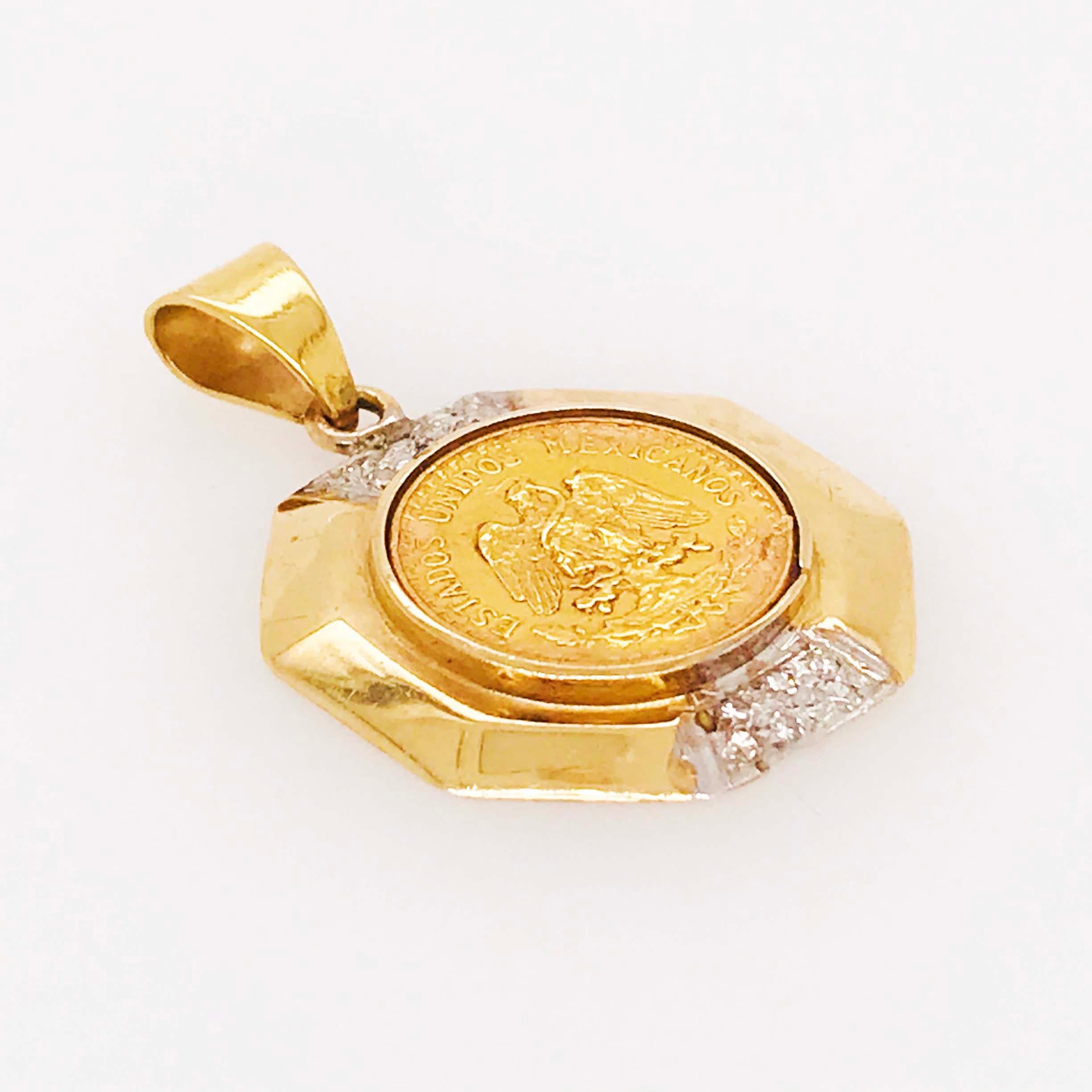 gold coin frame pendant