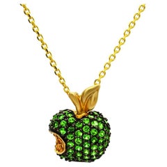 1/10 ct. Tsavorite and Yellow Sapphire Berry Pendant Necklace in 14K Yellow Gold