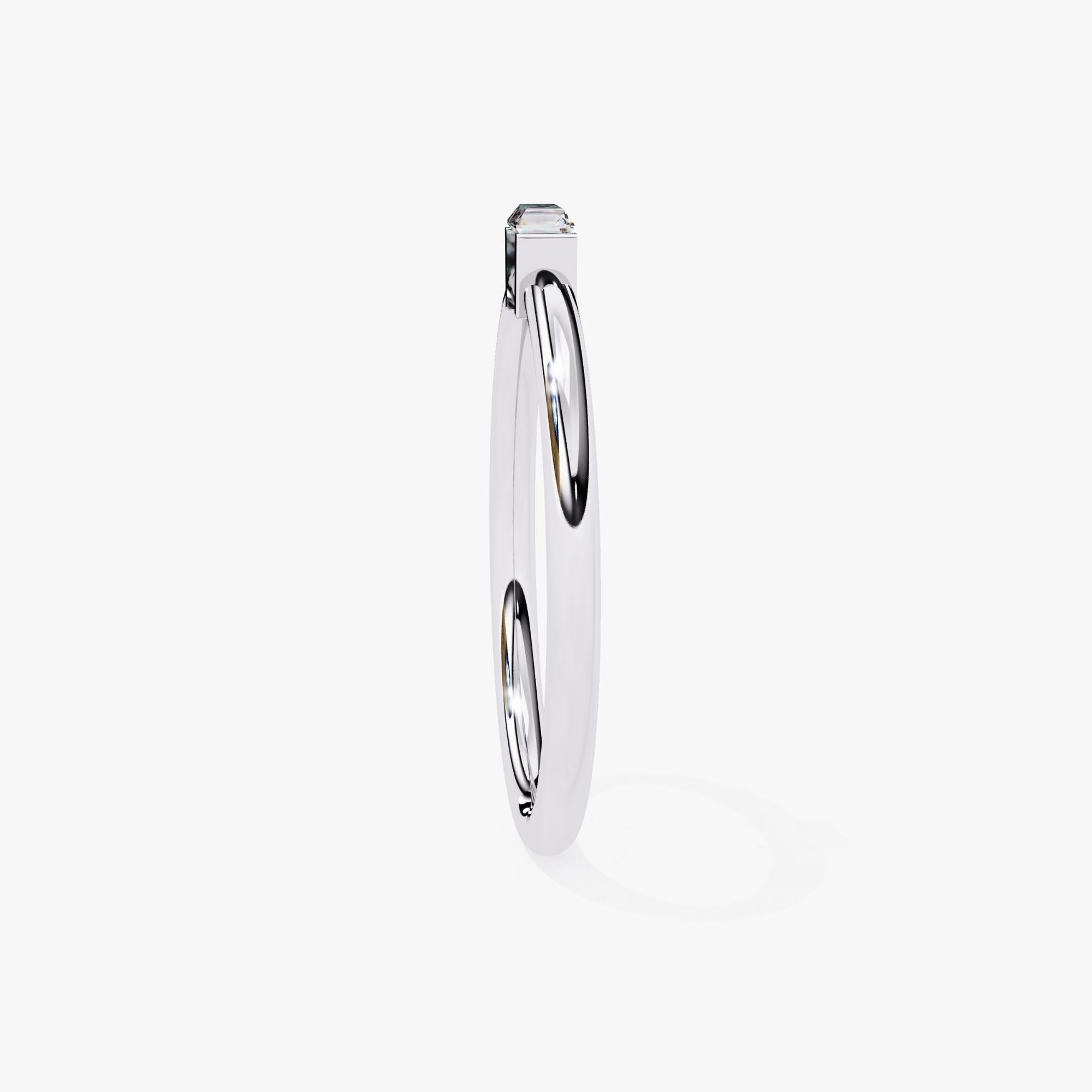 Baguette Cut 1/10 Ctw, Baguette Diamond Band, 14k Solid Gold, Bezel Diamond Ring, SI GH For Sale