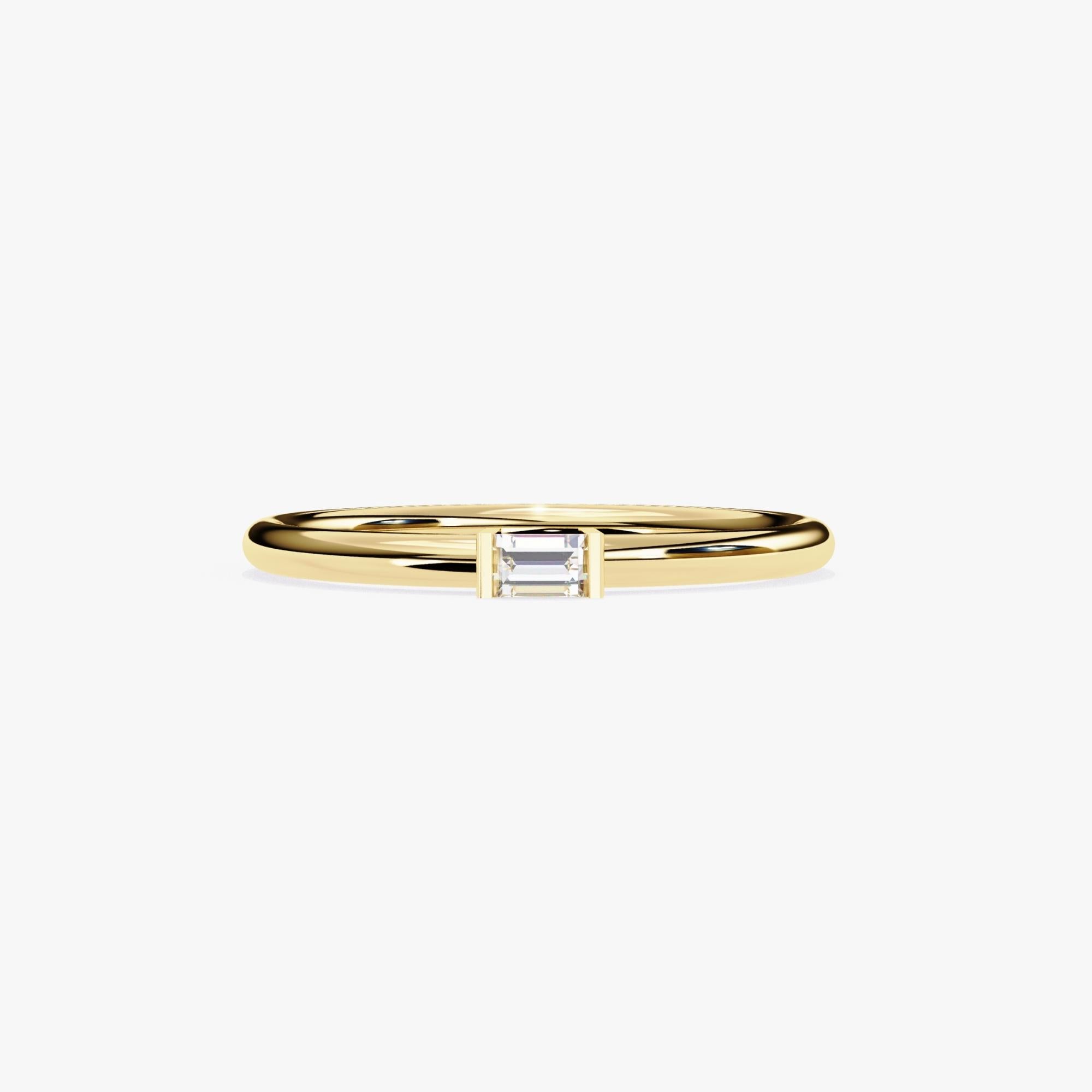 Women's or Men's 1/10 Ctw, Baguette Diamond Band, 14k Solid Gold, Bezel Diamond Ring, SI GH For Sale