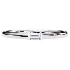 1/10 Ctw, Baguette Diamond Band, 14k Solid Gold, Bezel Diamond Ring, SI GH