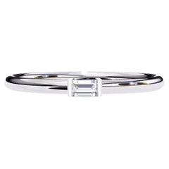 1/10 Ctw, Baguette Diamond Band, 14k Solid Gold, Bezel Diamond Ring, SI GH