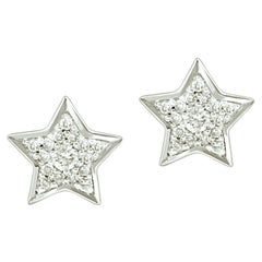 1/10 Carat Certified Diamond Star Earring in 14 Karat White Gold