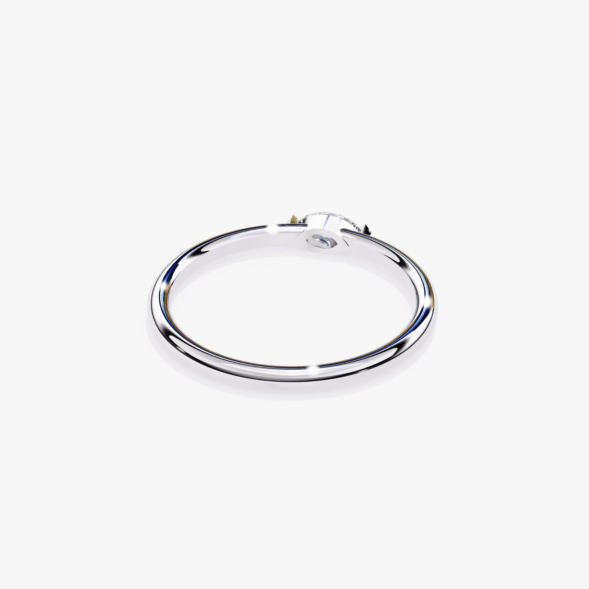 Marquise Cut 1/10 Ctw, Marquise Diamond Band, 14k Solid Gold, Bezel Diamond Ring, SI GH For Sale