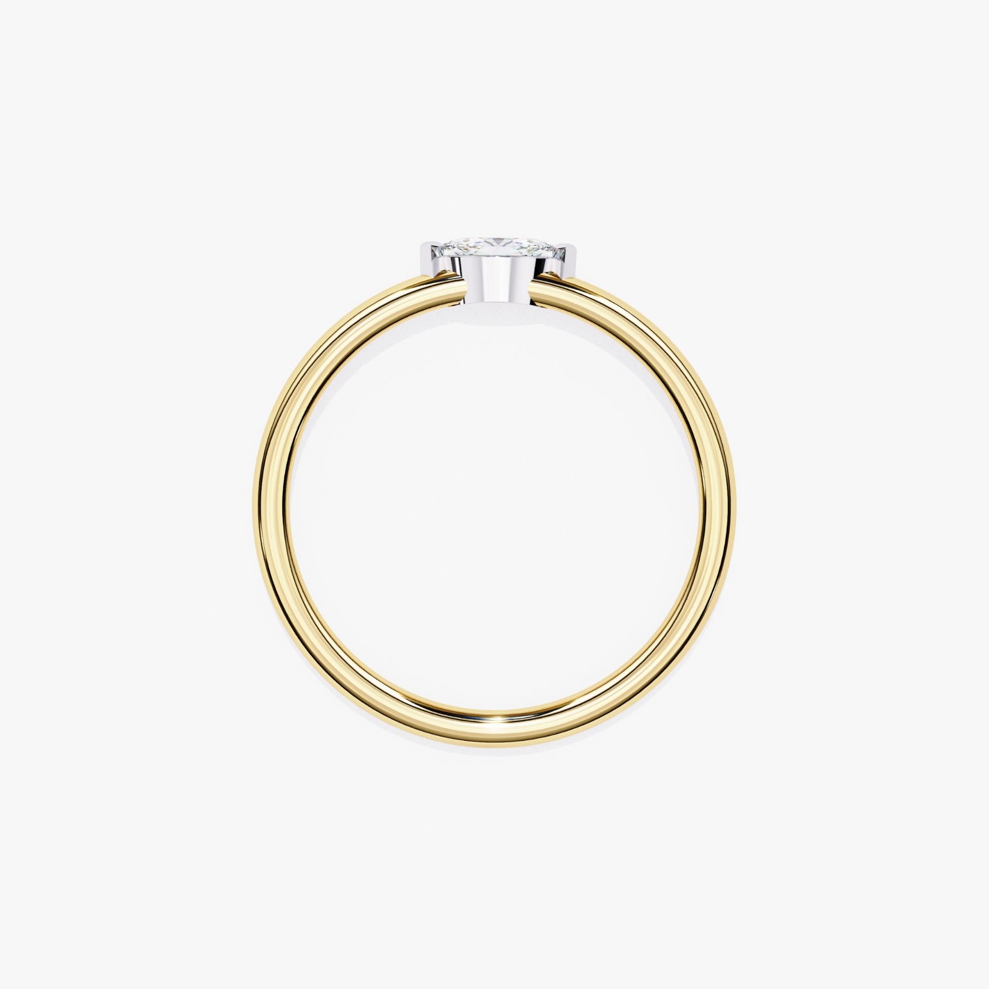 1/10 Ctw, Marquise Diamond Band, 14k Solid Gold, Bezel Diamond Ring, SI GH For Sale 3