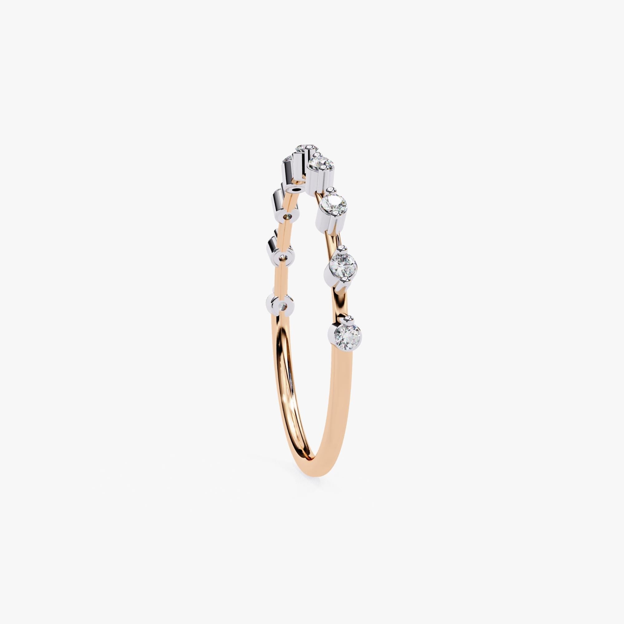 Bague empilable en or massif 14 carats avec diamants ronds de 1/10 carat poids total, SI GH en vente 5