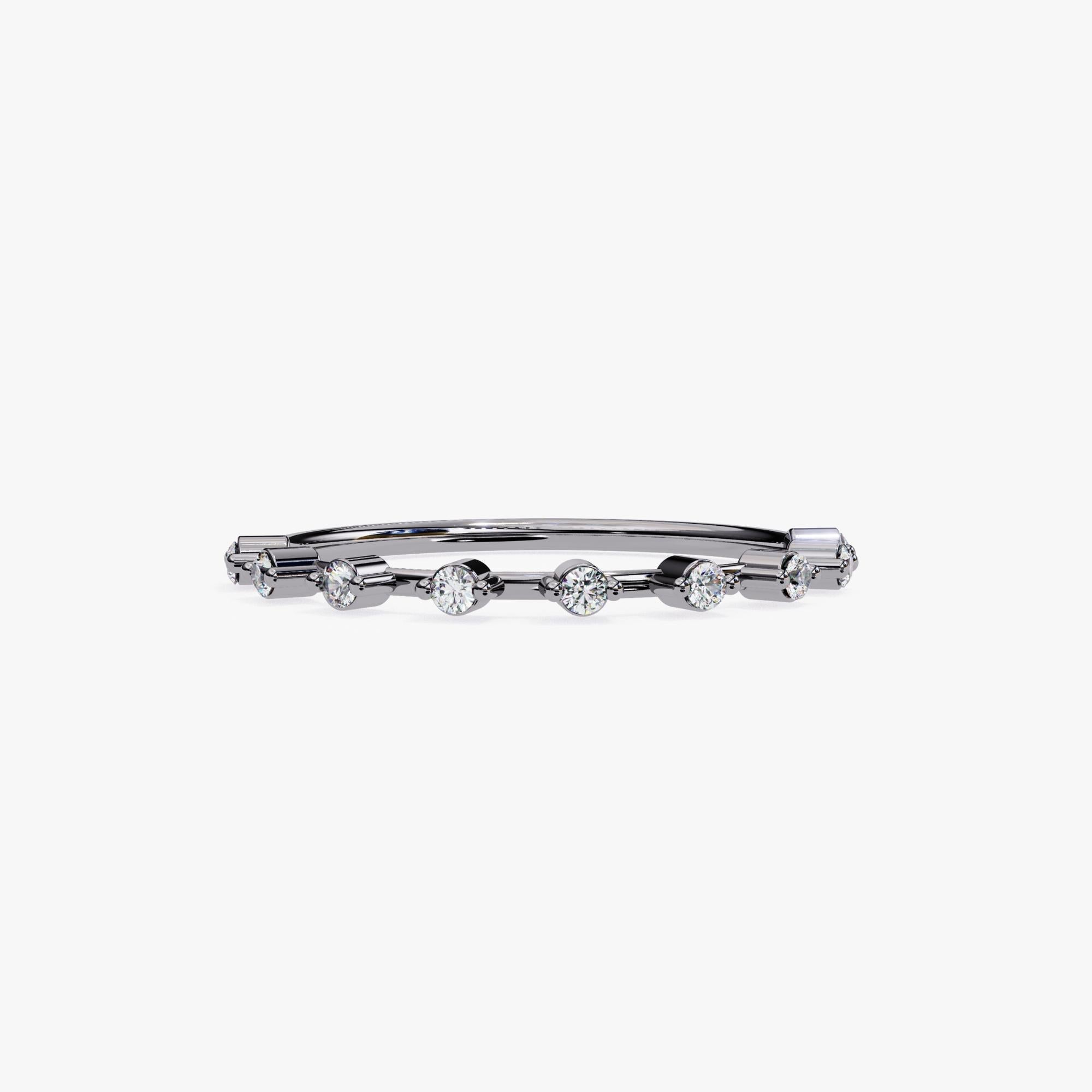Bague empilable en or massif 14 carats avec diamants ronds de 1/10 carat poids total, SI GH en vente 6