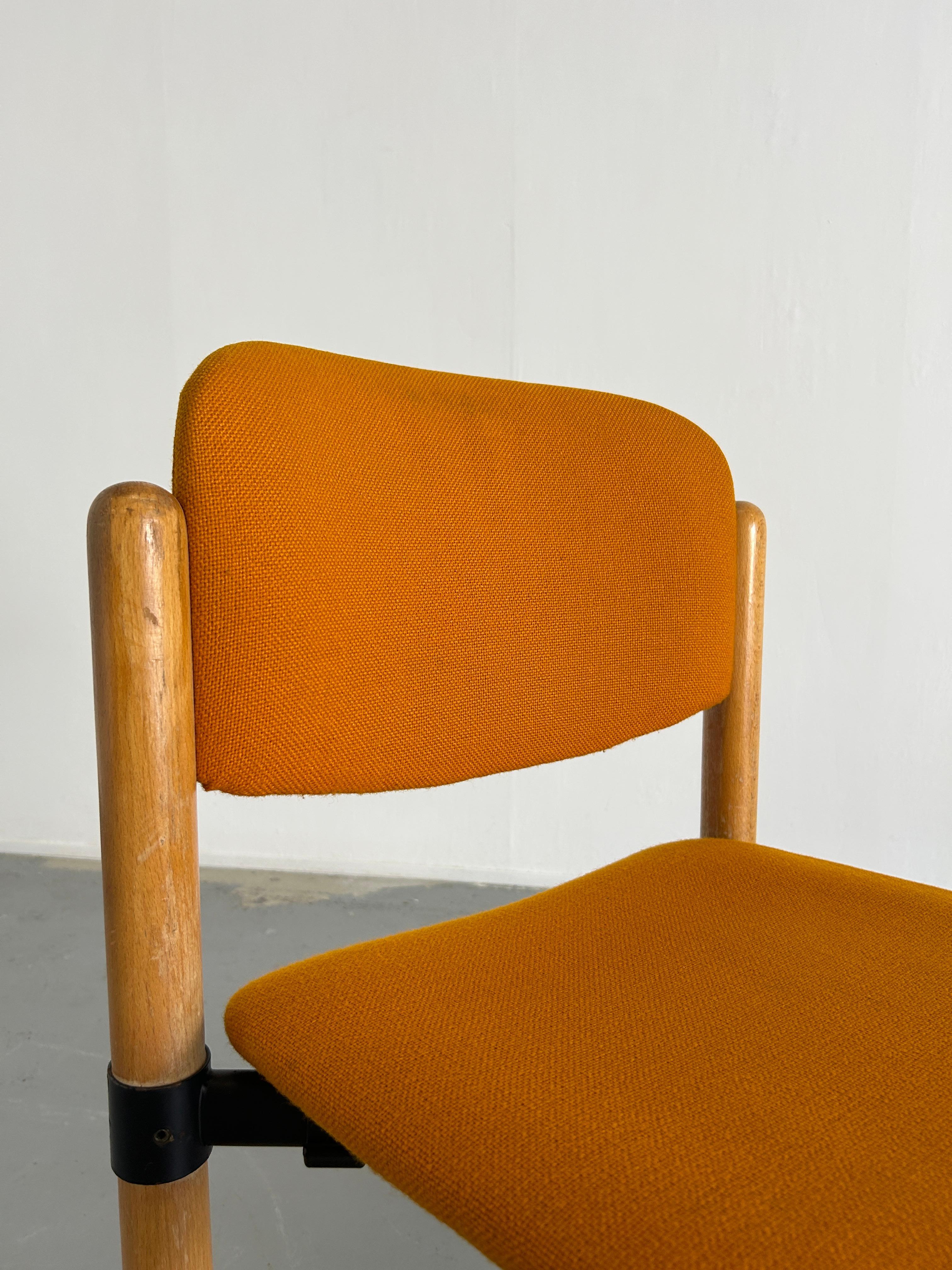 1/10 Mid Century Modern Stackable Dining Chairs by Fröscher Sitform, 70s Germany 4