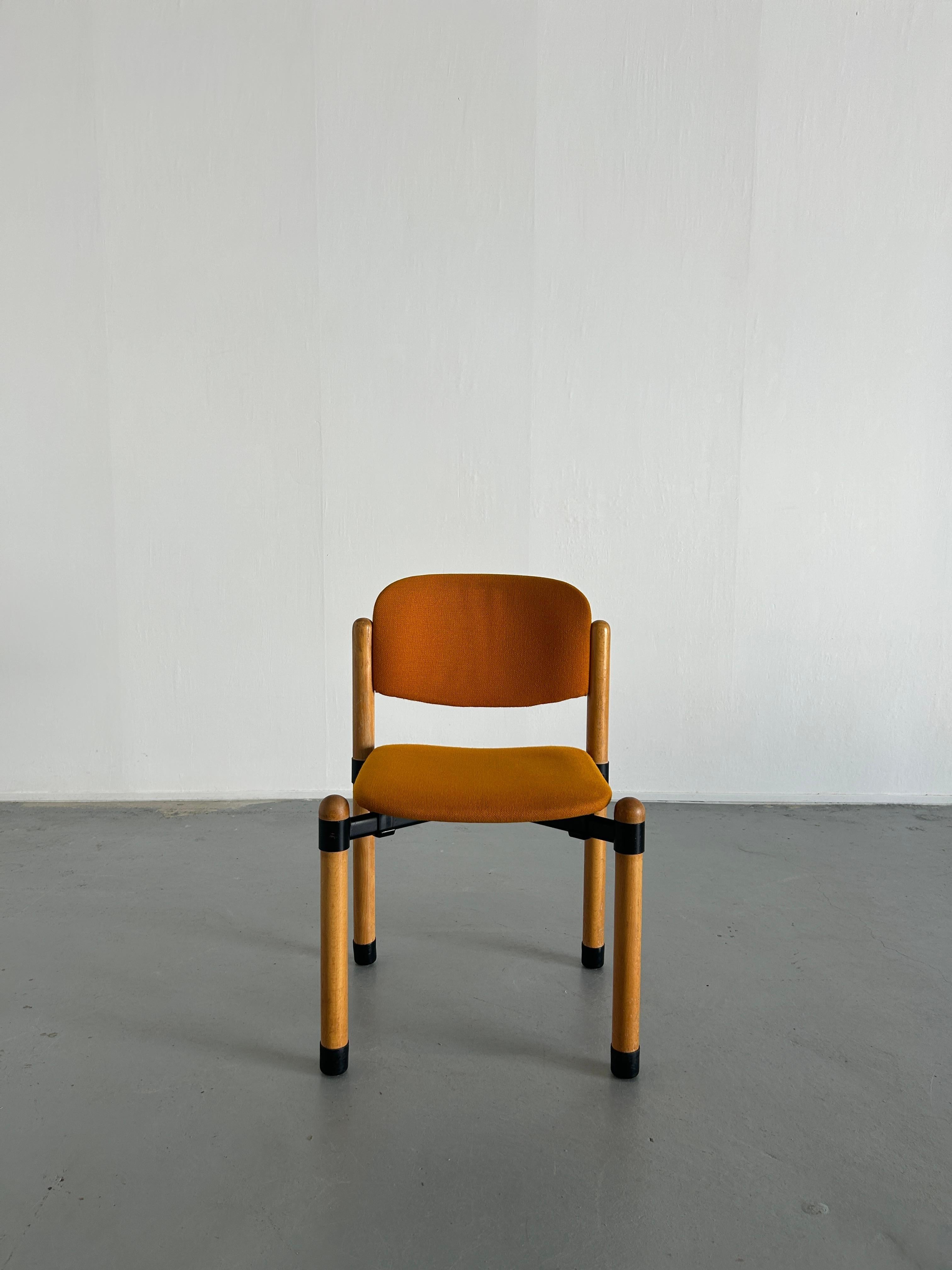 Late 20th Century 1/10 Mid Century Modern Stackable Dining Chairs by Fröscher Sitform, 70s Germany