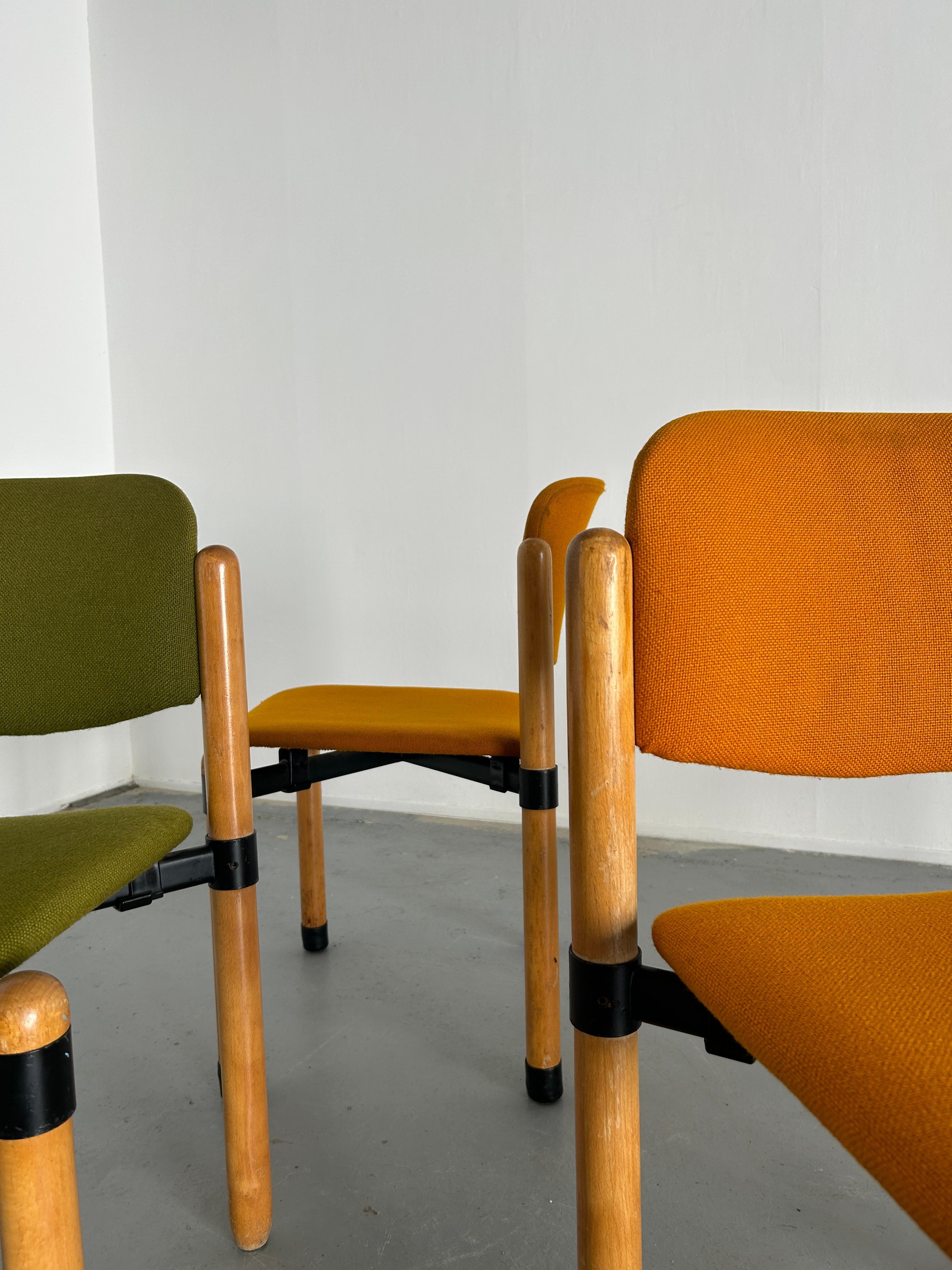 1/10 Mid Century Modern Stackable Dining Chairs by Fröscher Sitform, 70s Germany 3