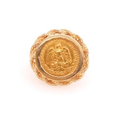 1/10 Peso Coin Ring Estate Piece in 14 Karat Yellow Gold