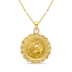 1/10OZ Chinese Panda Gold Coin with Rope Bezel Necklace