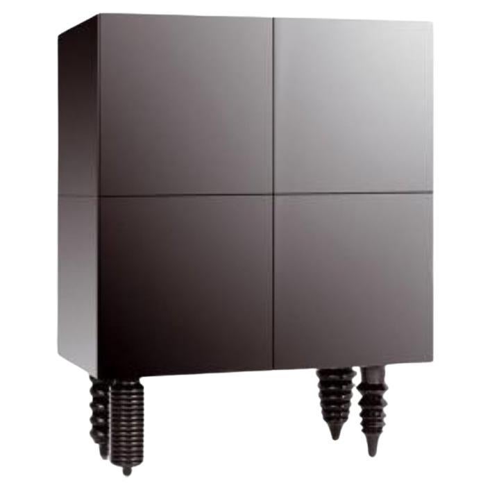 Contemporary cabinet "Multileg" Black Glossy Lacquer Glass Top by Jaime Hayon For Sale