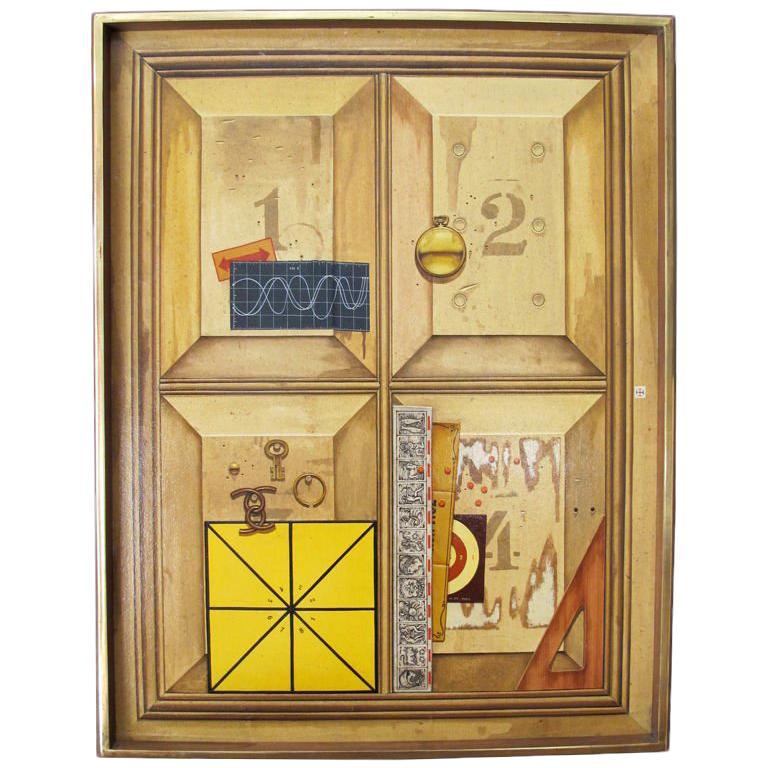 1, 2, 3, 4 - Trompe l'oeil Painting by Kennard M. Harris For Sale
