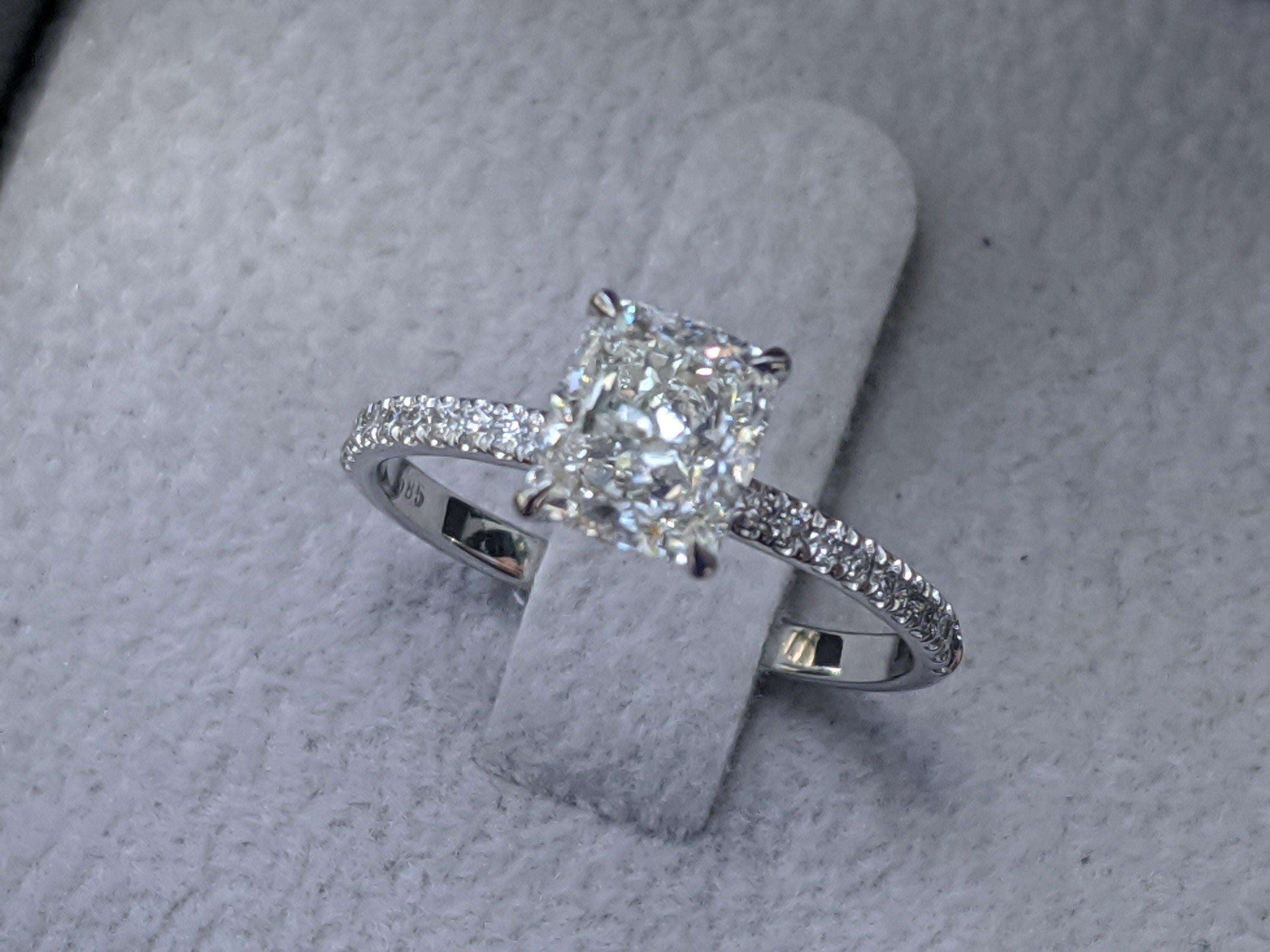 1 2/3 Carat Diamond Engagement Ring, Cushion Diamond Ring, 1.61ct Promise Ring, Anniversary Gift, Square Diamond Ring
 
 Main Stone Name: Natural Diamond
 Main Stone Weight: 1.41 ct.
 Main Stone Clarity: SI2
 Main Stone Color: F
 Main Stone Shape: