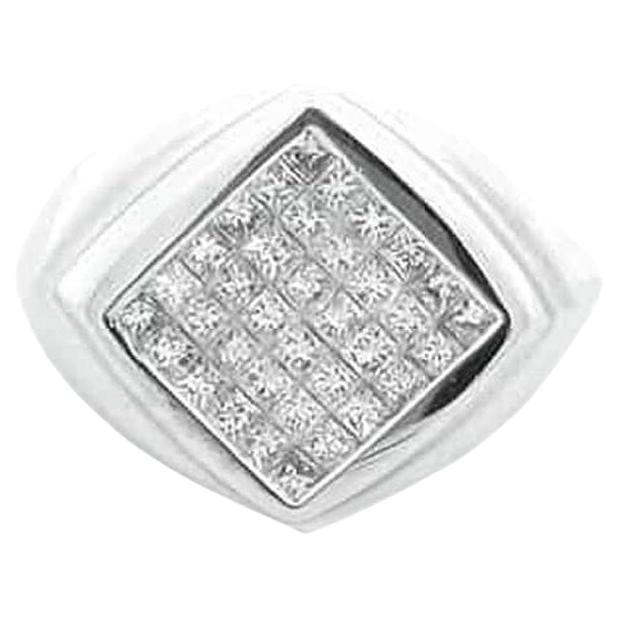 1 2/3 Carat Diamond Designer Gents Ring in 18K White Gold