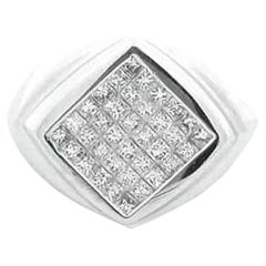 1 2/3 Carat Diamond Designer Gents Ring in 18K White Gold