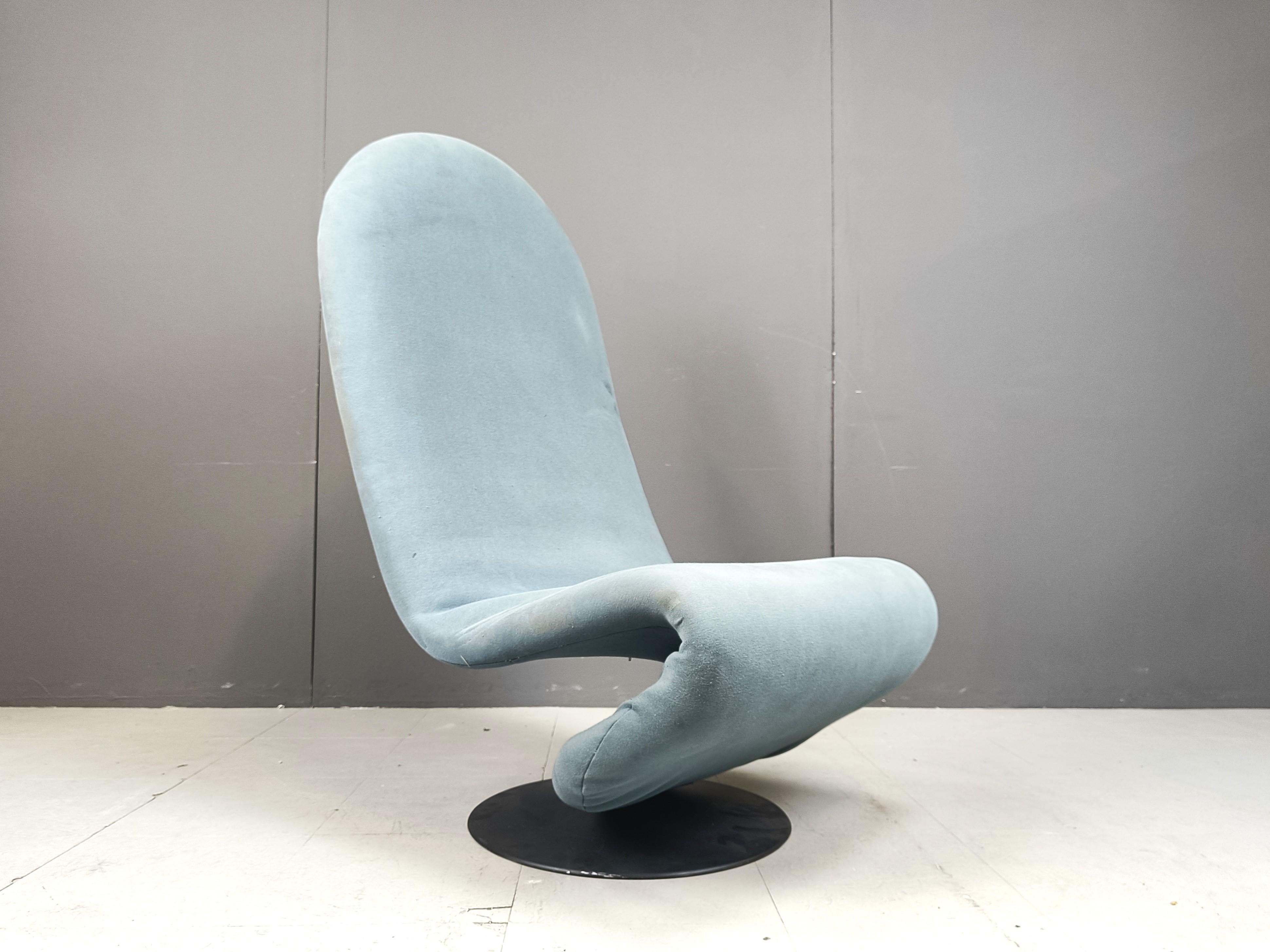 Danish 1-2-3 High Back Chair for Fritz Hansen by Verner Panton for Fritz Hansen, 1970s For Sale