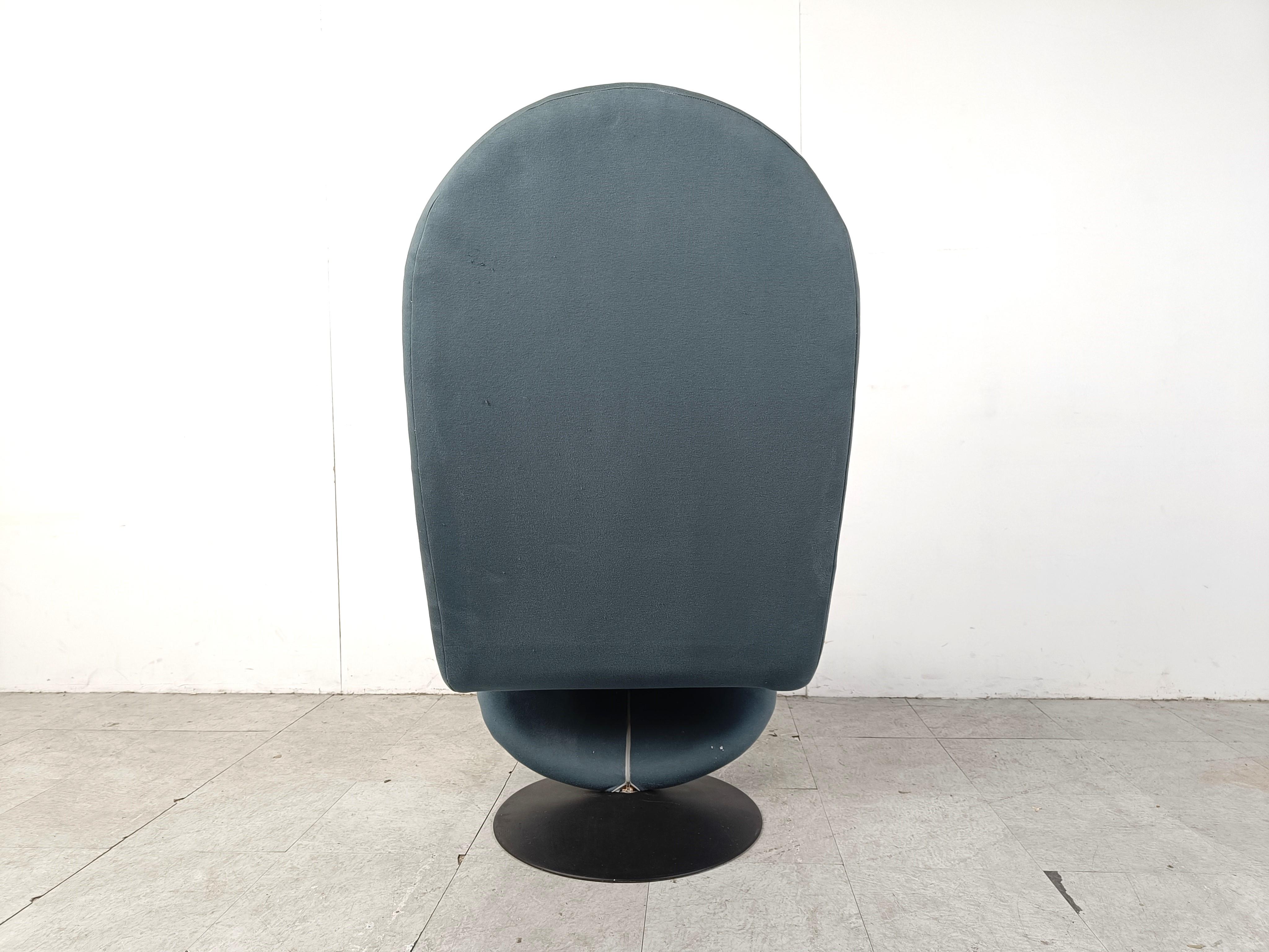 Leather 1-2-3 High Back Chair for Fritz Hansen by Verner Panton for Fritz Hansen, 1970s For Sale