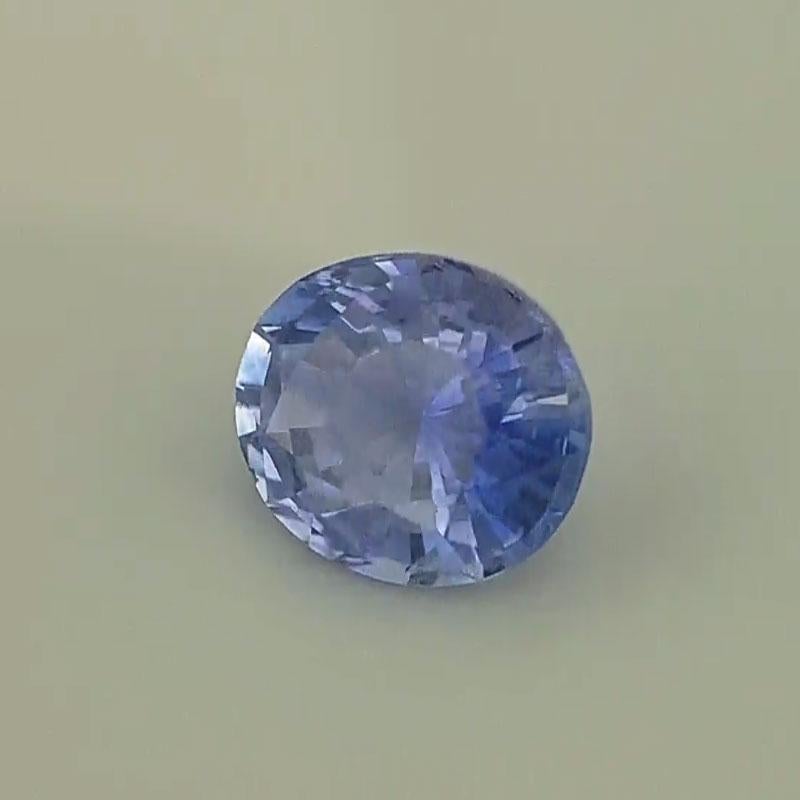 Oval Cut 1 2/5 Carat Oval Bluish Violet Sapphire GIA Unheated For Sale