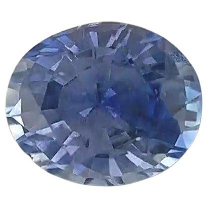 1 2/5 Carat Oval Bluish Violet Sapphire GIA Unheated For Sale