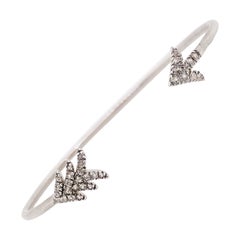 1/2 Carat '.50 Carat' White Sapphire Arrow Bangle Bracelet in Sterling Silver
