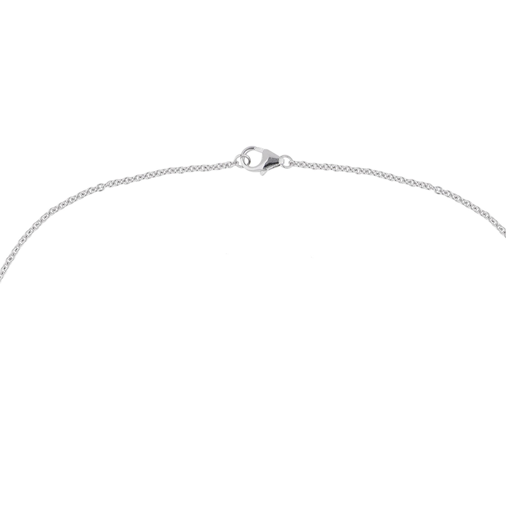 Women's 1/2 Carat Baguette Diamond Pendant Necklace 18 Karat White Gold Handmade Jewelry For Sale