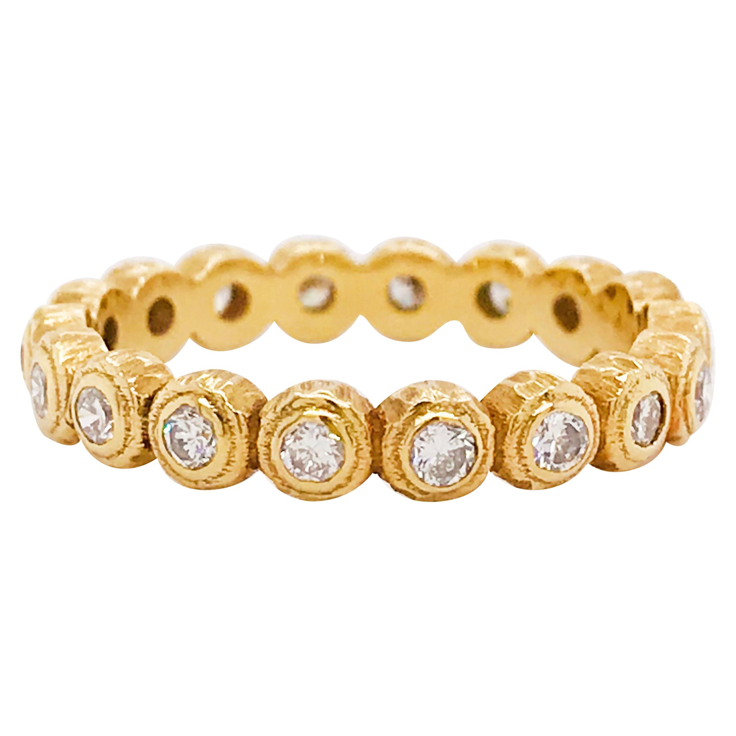 Diamond Band Ring, 1/2 Carat, 18 Karat Yellow Gold, .5 Carat Diamond Custom Band For Sale