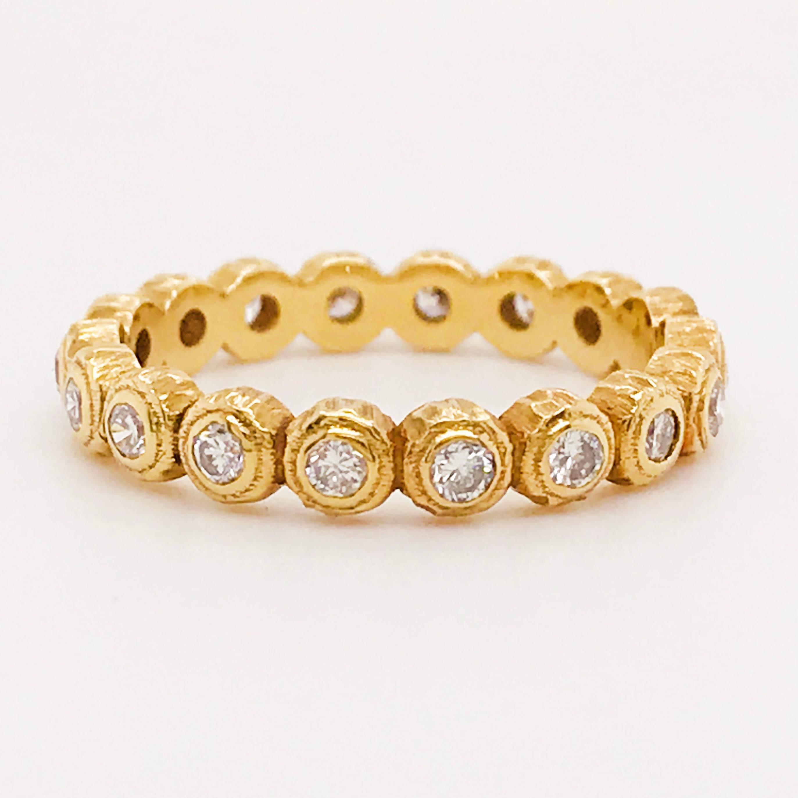 Round Cut Diamond Band Ring, 1/2 Carat, 18 Karat Yellow Gold, .5 Carat Diamond Custom Band For Sale