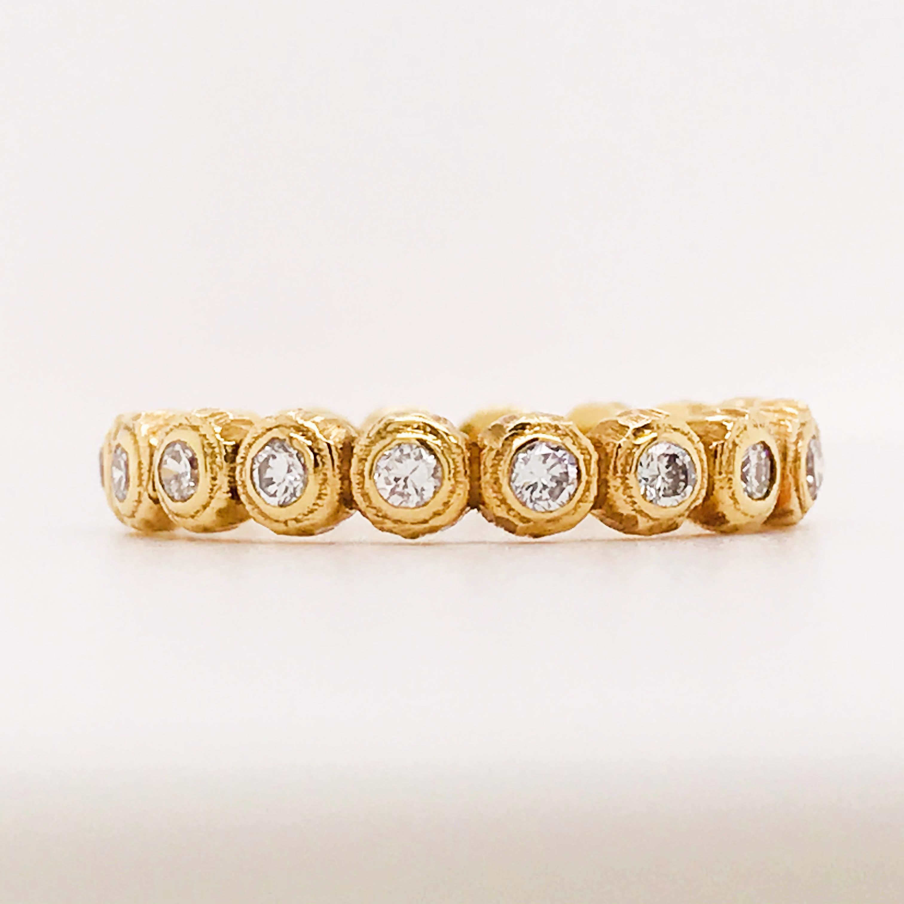 Diamond Band Ring, 1/2 Carat, 18 Karat Yellow Gold, .5 Carat Diamond Custom Band In New Condition For Sale In Austin, TX