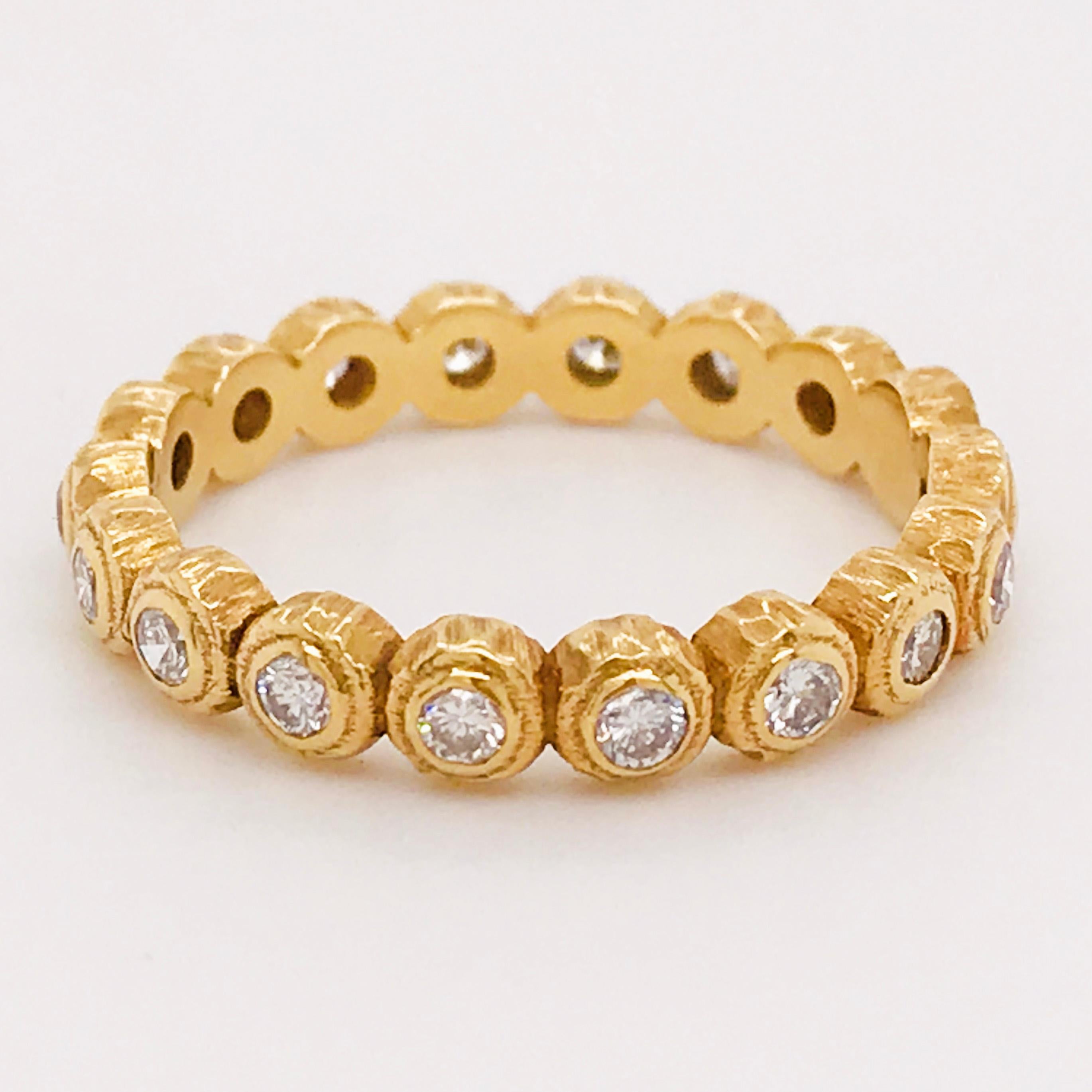 Women's Diamond Band Ring, 1/2 Carat, 18 Karat Yellow Gold, .5 Carat Diamond Custom Band For Sale
