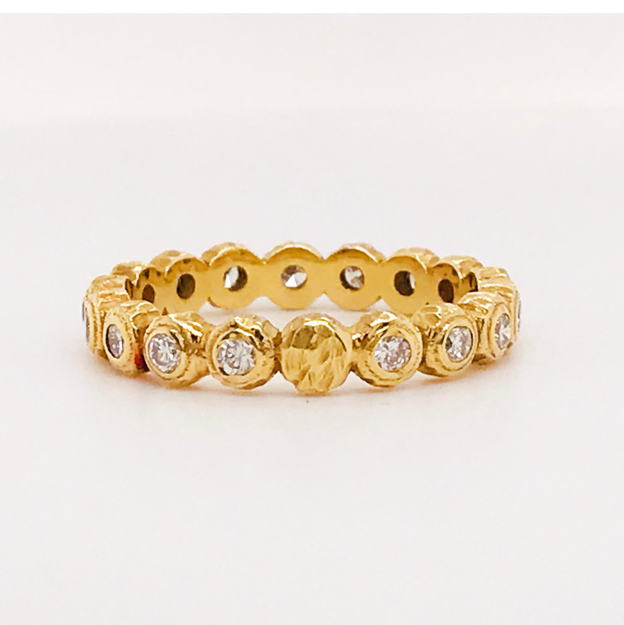 Diamond Band Ring, 1/2 Carat, 18 Karat Yellow Gold, .5 Carat Diamond Custom Band For Sale 1