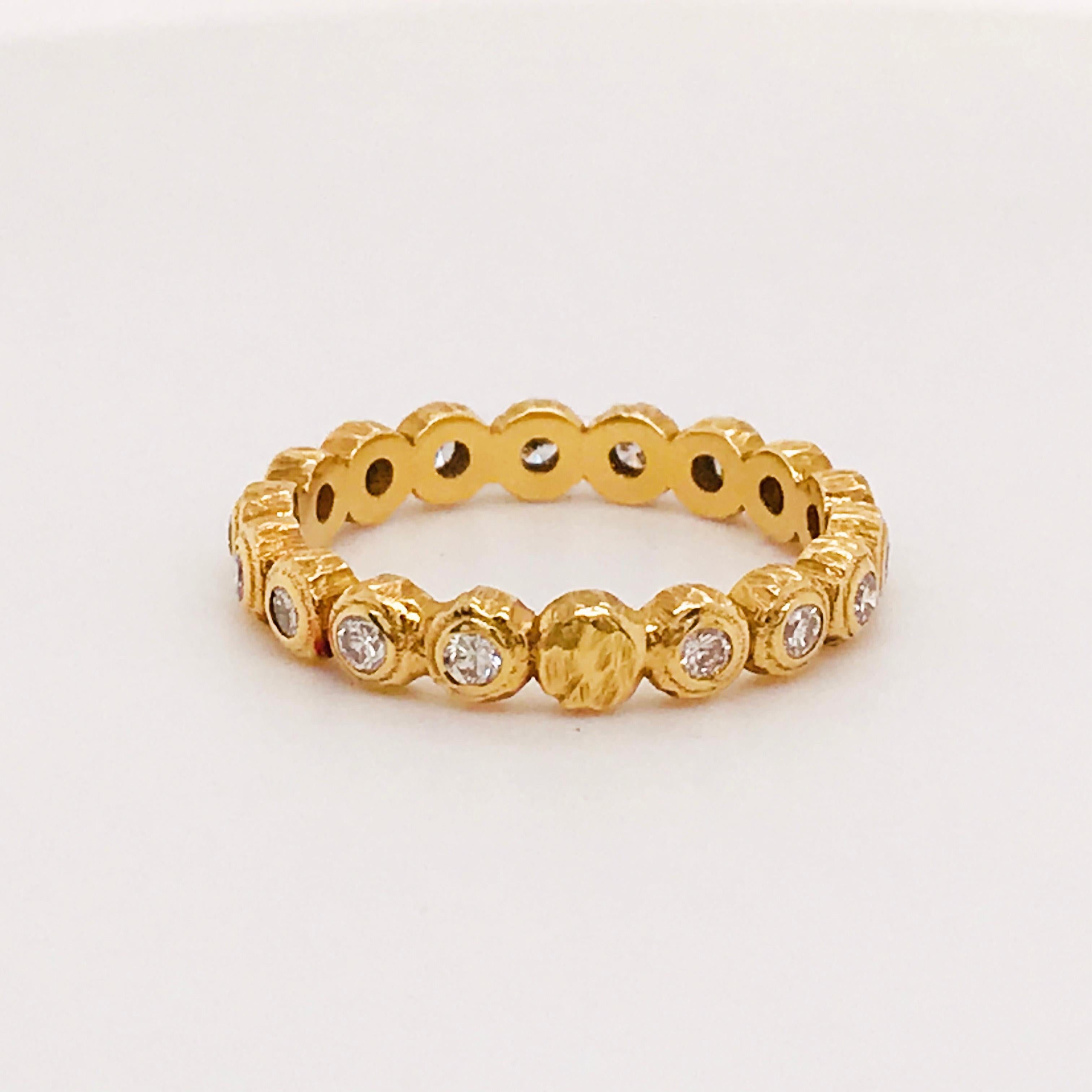 Diamond Band Ring, 1/2 Carat, 18 Karat Yellow Gold, .5 Carat Diamond Custom Band For Sale 2