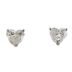 1/2 Carat Heart Diamond Studs in 14k Gold