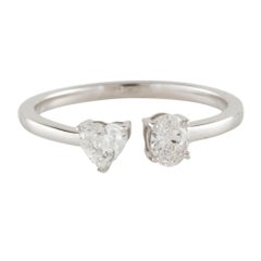 1/2 Carat Heart & Oval Twin Ring in 14k Gold