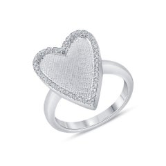 1/2 Carat Heart Signet Diamond Ring