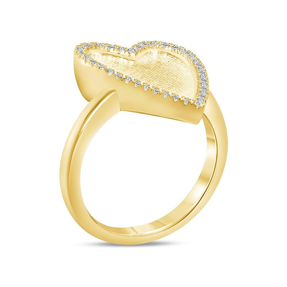 For Sale:  1/2 Carat Heart Signet Diamond Ring 3