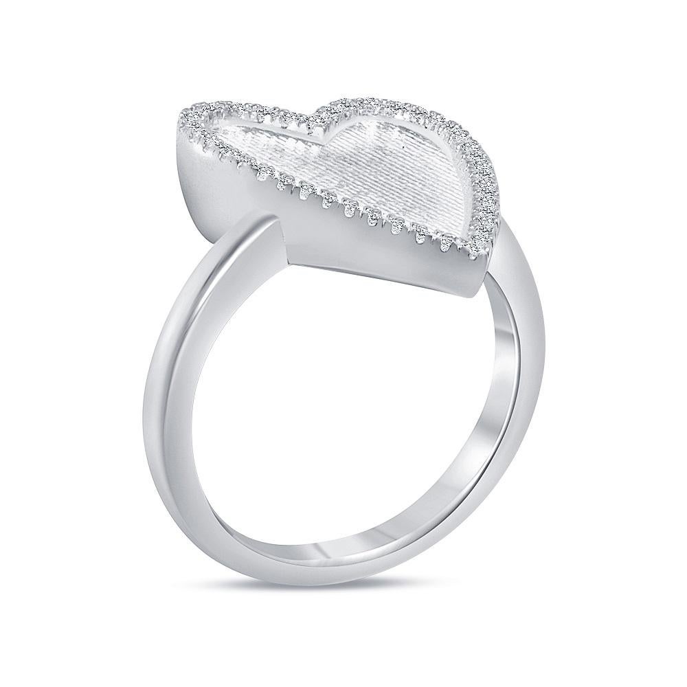 For Sale:  1/2 Carat Heart Signet Diamond Ring 4