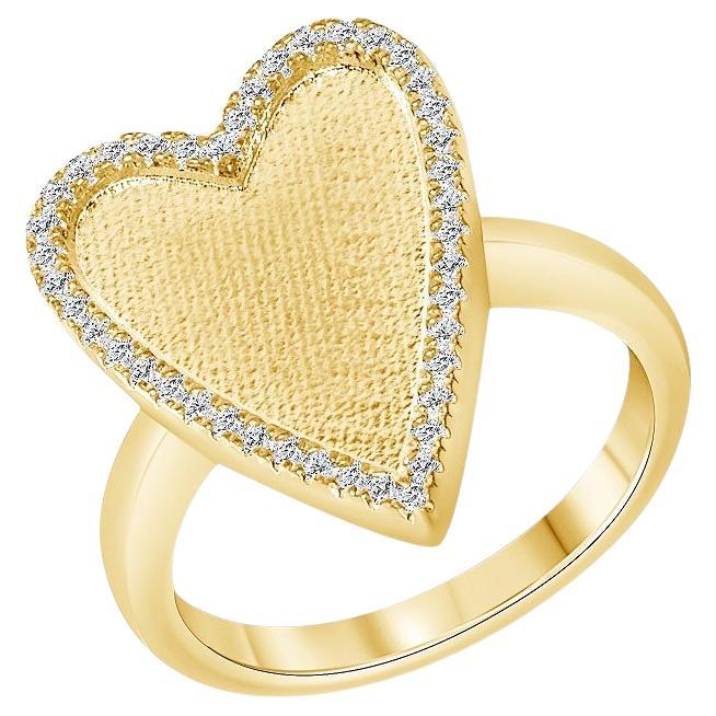 For Sale:  1/2 Carat Heart Signet Diamond Ring
