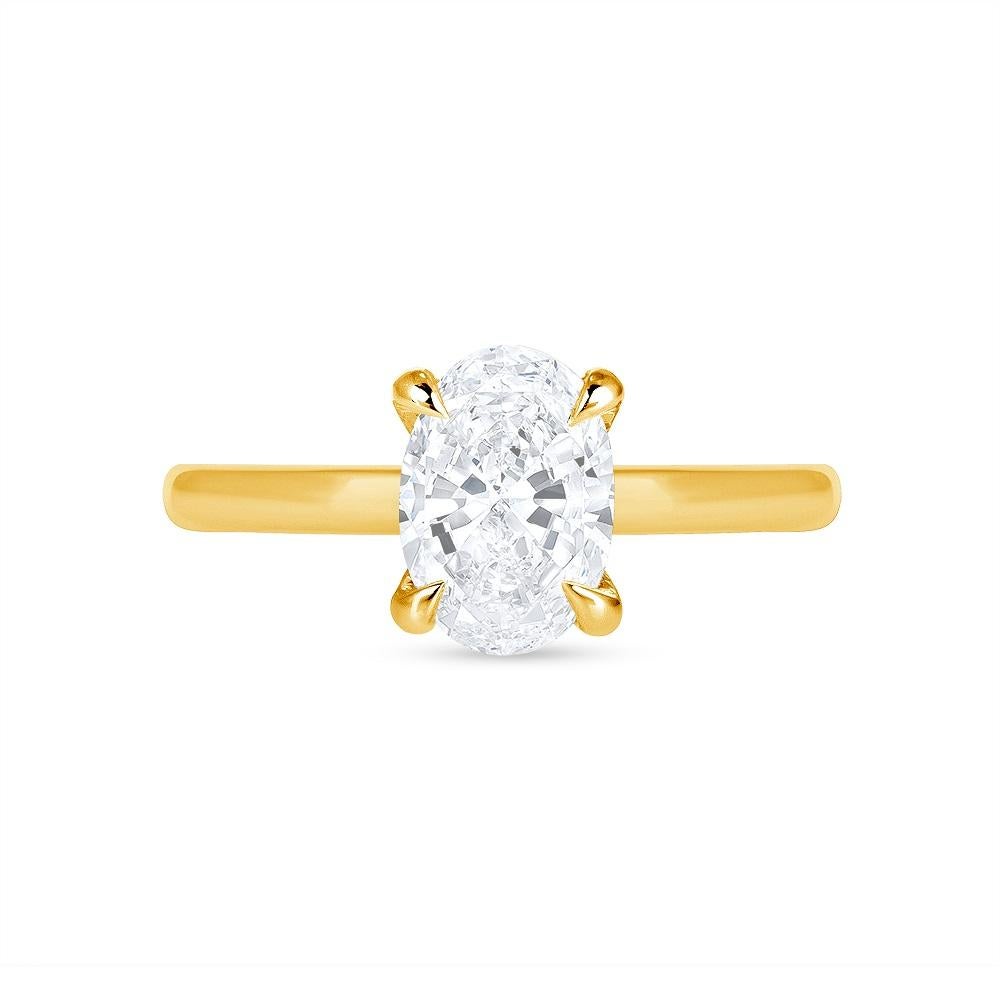 For Sale:  1/2 Carat Oval Cut Natural Diamond Solitaire Ring H/SI2 2