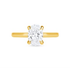 1/2 Karat Ovalschliff natürlicher Diamant Solitär Ring H/SI2