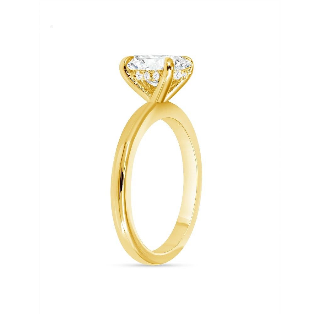 For Sale:  1/2 Carat Oval Cut Natural Diamond Solitaire Ring H/SI2 3