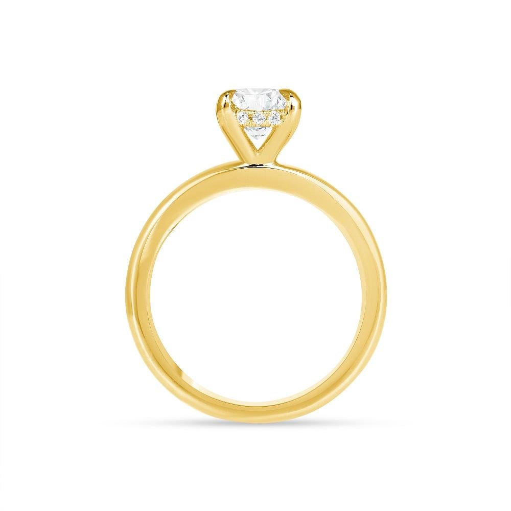En vente :  Bague solitaire en diamant naturel taille ovale de 1/2 carat H/SI2 4