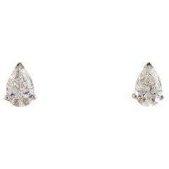 Borchie con diamante a pera da 1/2 carato in oro 14k
