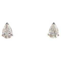 Clous d'oreilles en or 14k avec diamant poire de 1/2 carat