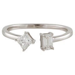 1/2 Carat Princess & Emerald Cut Diamond Twin Ring in 14k Gold