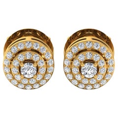 1/2 Carat SI Clarity HI Color Diamond Stud Earrings 18 Karat Yellow Gold Jewelry