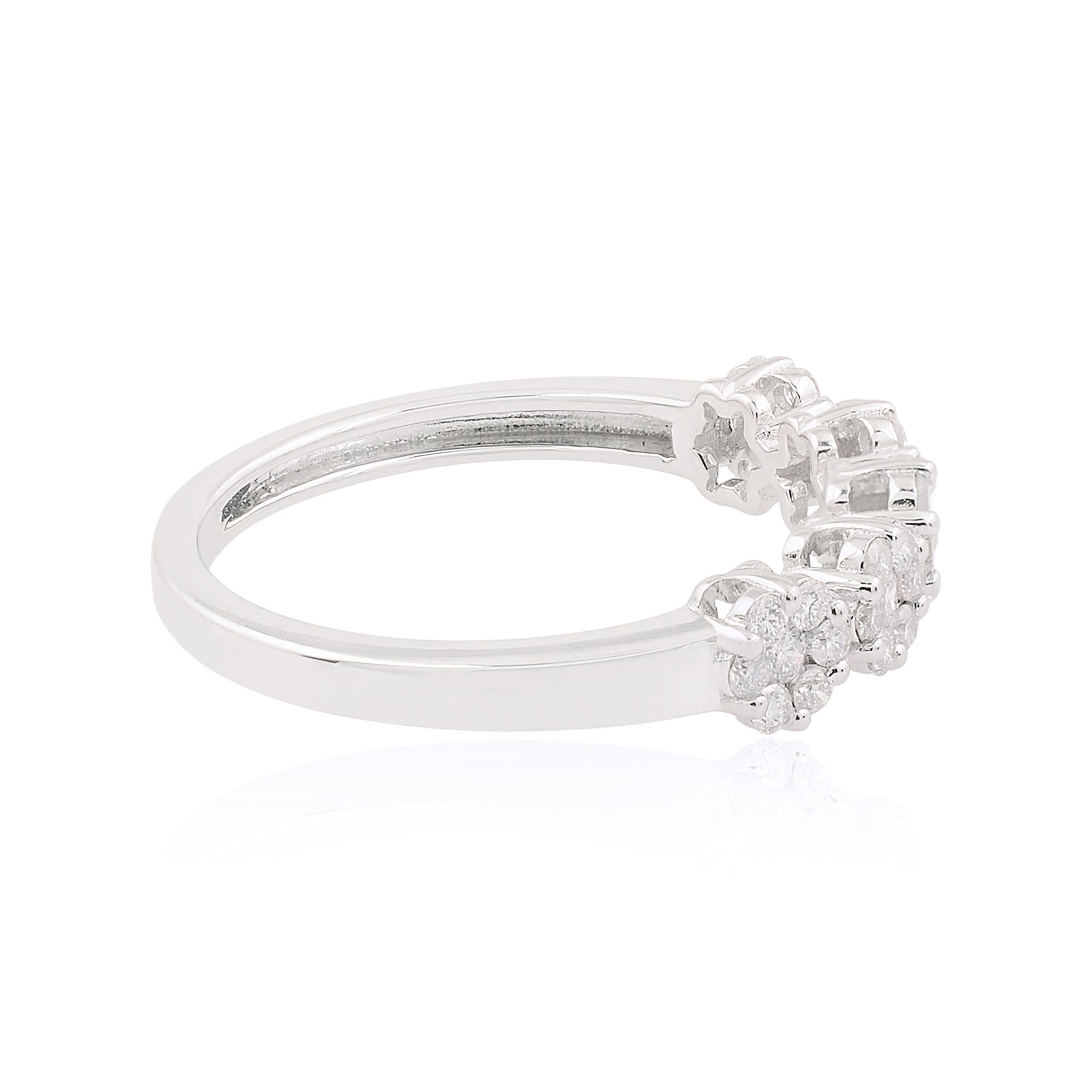 1/2 Quilate SI Claridad HI Color Anillo de Diamantes Redondo Joyas de Oro Blanco de 18 Kilates en Nuevo estado para la venta en Diera, Dubai