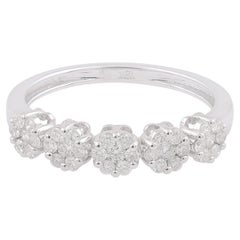 Bague en or blanc 18 carats avec diamant rond de 1/2 carat de pureté SI de couleur HI